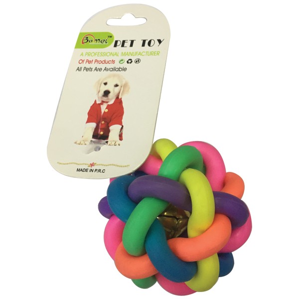 Dog toy colorful ball 8.5cm with bell [10501589]